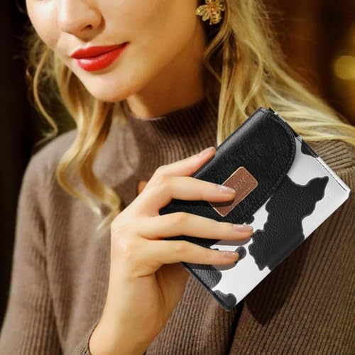 Image of SENDEFN Small Womens Wallet RFID Blocking Double Zipper Pocket Card Holder Purse