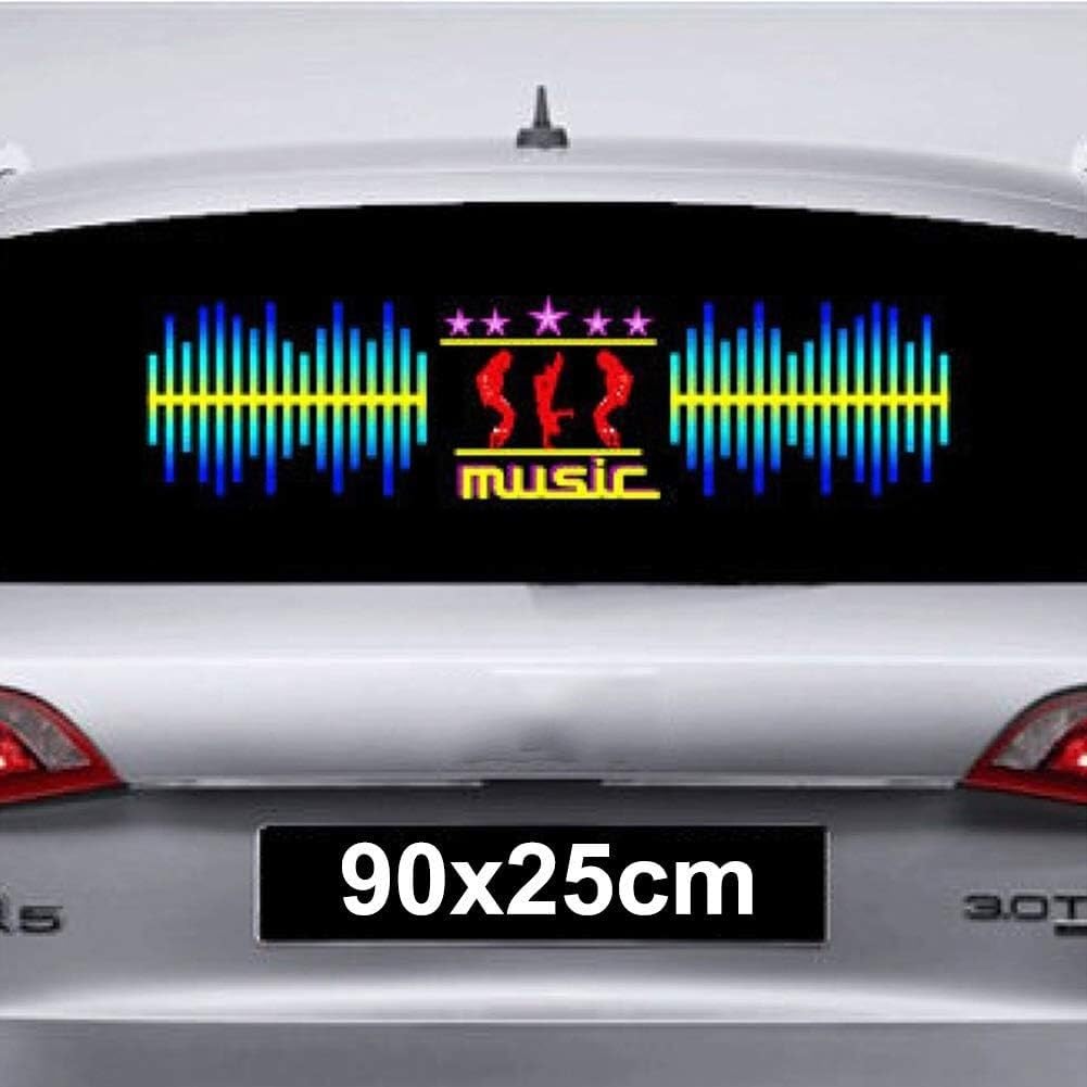 Luci a Ritmo di Musica for Auto Luci a LED a Ritmo di Musica, Adesivo Decorativo for Auto, Equalizzatore di Ritmo Musicale, 90x25 cm