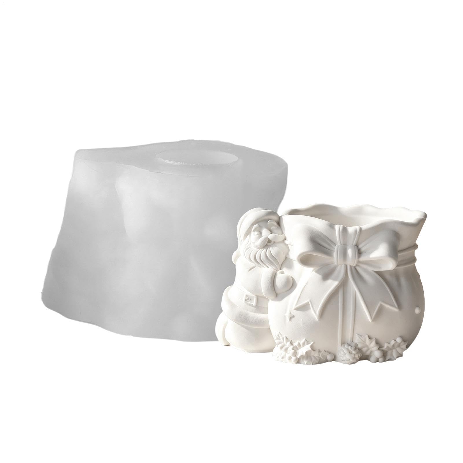 Świąteczny świecznik forma 3D Boże Narodzenie Święty Mikołaj torba na