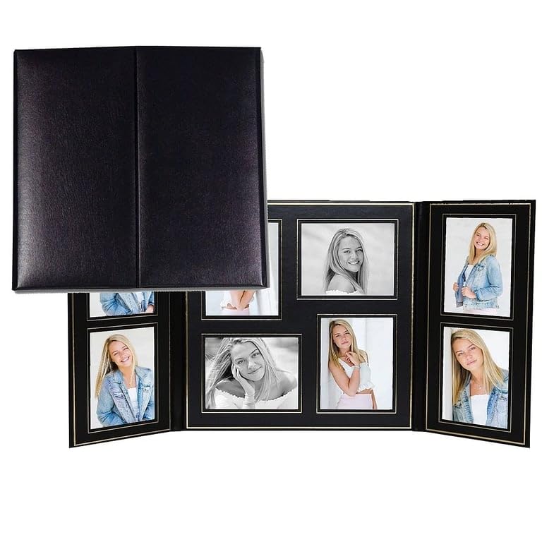 Amazon.com: Tyndell Folio 8-Opening 4x5/5x4 Black w/Gold Embossing