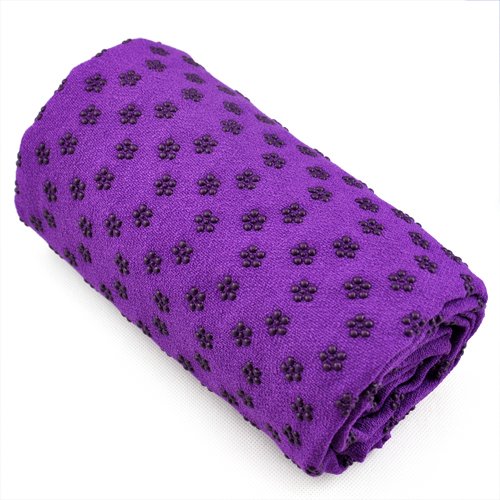 Gleader Toalla Hot Yoga Mat antideslizante Manta Con Los Puntos de placas de silicona y malla Carry Bag (purpura)