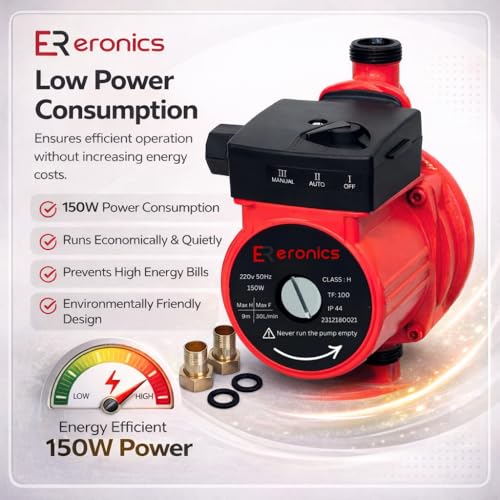 Image of Automatic Water Pressure Pump Suitable for Hot Water Circulation, Washing Machine, RO Shower, (Blue /Red Color)