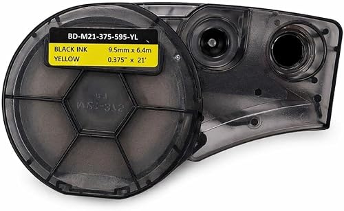 Generic Black on Yellow Brady Vinyl Label Tape (Compatible with M21 Printers)