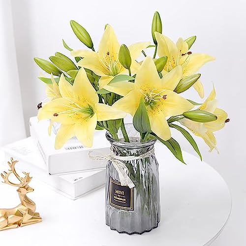 Art Street Artificial Oriental Yellow Lily Flower Sticks for Home Decoration Set of 2, Faux Flowers for Vases, Decoration Items for Living Room (B0C2NCJ5S1) Amazon Price History, Amazon Price Tracker
