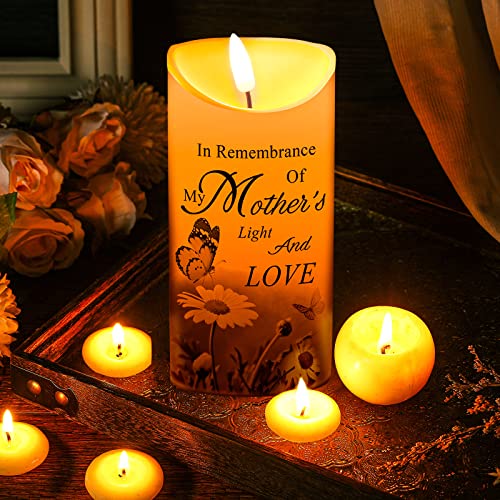 Image of Gerrii Sympathy Gifts for Loss of Mother LED Flameless Candles 3 x 6 Inch Memorial Candles in Remembrance of My Mother Loss Loved One Mom Sympathy (Butterfly)
