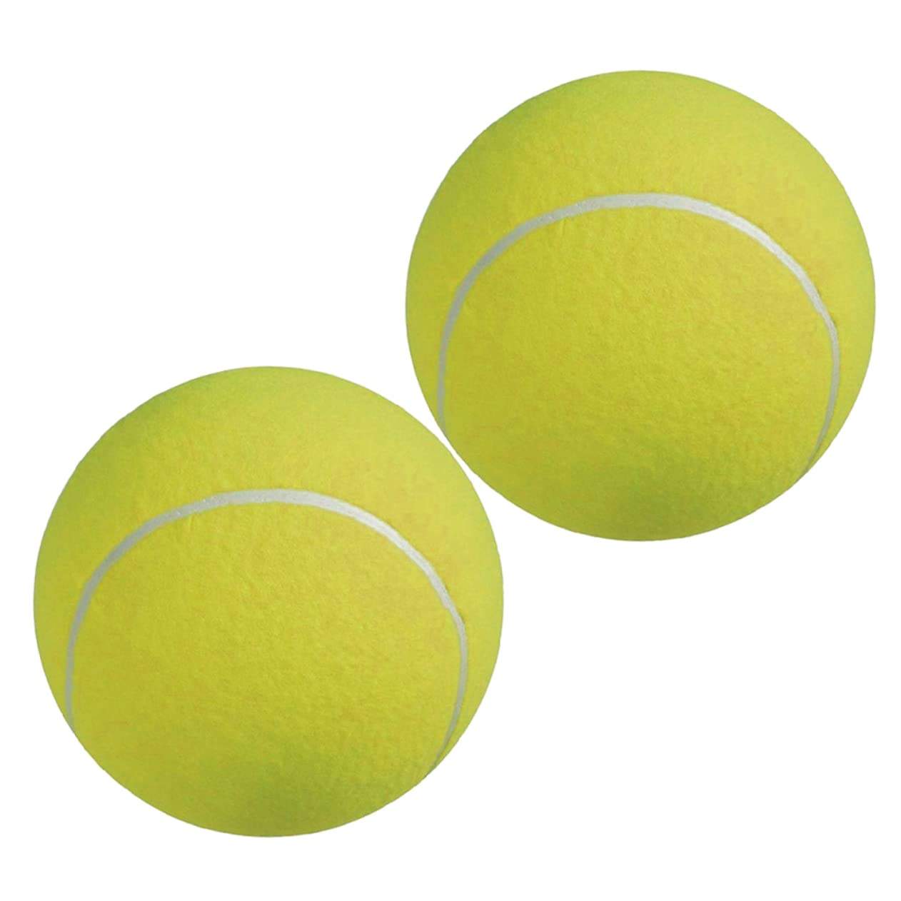BESPORTBLE 2pezzi Palla da Tennis Gigante di Gonfiabile in Gomma con Superficie in Flanella Morbida Adatto per Gioco all Aperto Giocattolo per Animali Domestici