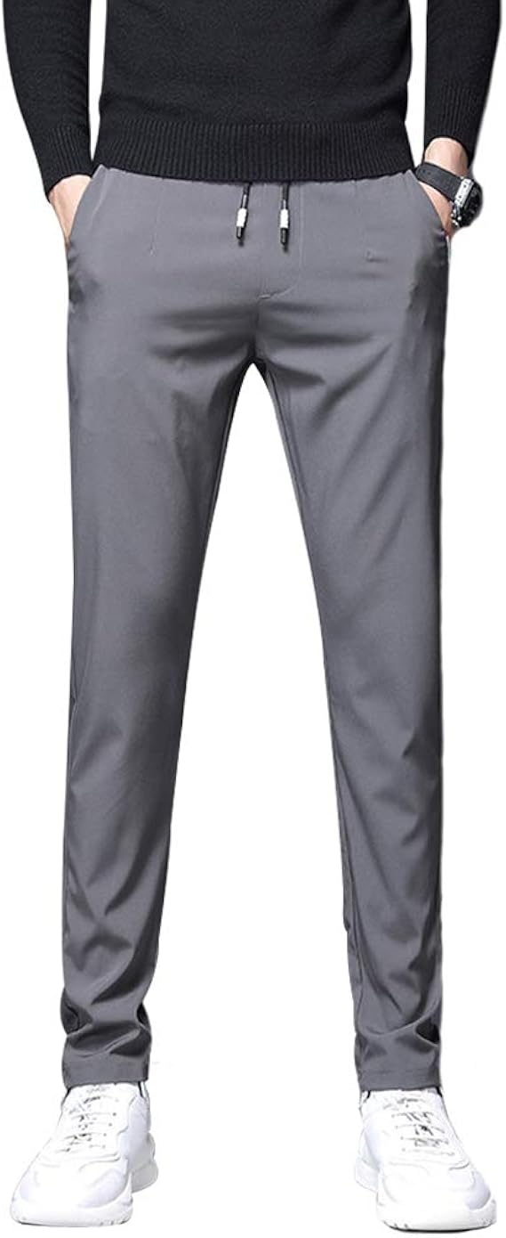 Amazon Focu メンズ ズボン ジョガーパンツ ゴムウエスト スリム ストレッチ カジュアル おしゃれ スポーツ 通気性 大きいサイズ Gray 31 ロングパンツ 通販