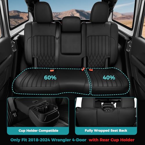 FEINEPRO Custom Seat Covers for Jeep Wrangler 2018-2026, Black by FEINEPRO - Used condition - Image 4