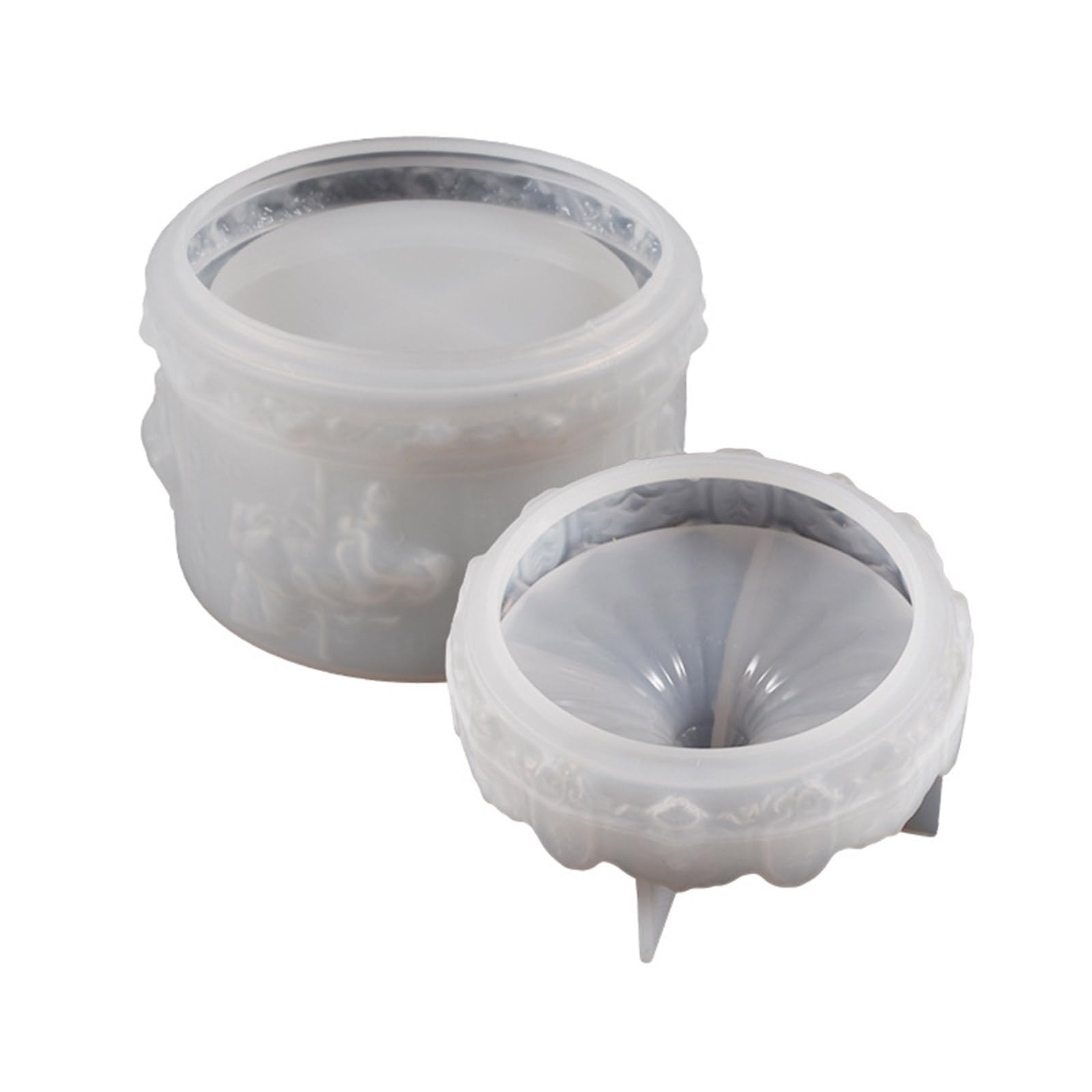 oringnat Crystal Epoxy Resin Mould Carousel Horse Storage Box Casting Mold Jewelry Storage Box Silicone Mold/with Lid