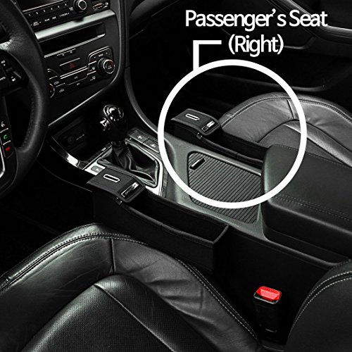 KMMOTORS Coin Side Pocket Black Console Side Organizer Crevice Filler Console Side Organizer Multi-Functional Storage (Black. Passenger)