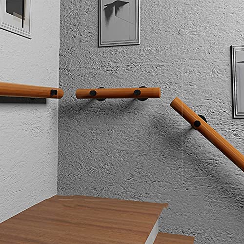 Main courante en bois de 200 cm avec kit complet de sécurité pour escalier