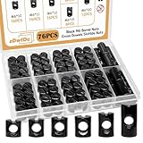 zDwfDc 76PCS M6 Barrel Nuts M6 x 10mm/11mm/12mm/13mm/15mm/20mm Black Metric Cross Dowels Slotted Nut Kit DD027-bN