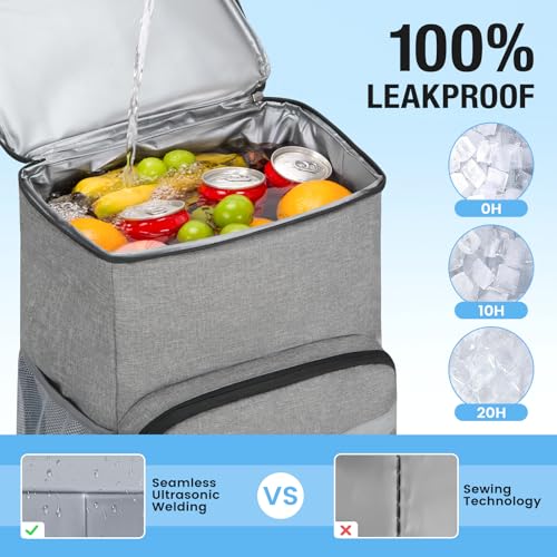 Image of Backpack Cooler - 54 Cans Large Capacity Insulated Leak Proof Backpack for Men & Women, Cooler Bag Picnic Camping Beach Hiking Travel Lunch Backpack