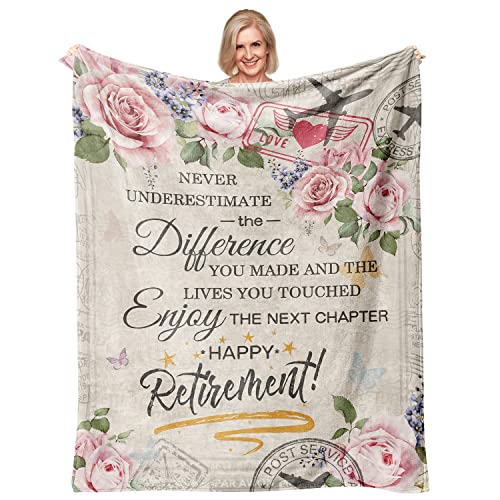 Ivivis Retirement Gifts for Women 2025, Retired Gifts for Women, Retirement Gifts for Teachers Nurses Mom Grandma Friend, Farewell Gifts for Coworkers Boss, Retirement Throw Blanket 60
