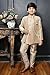 AHHAAAA Kids Ethnic Silk Blend Traditional Wear Bollywood Style Sherwani Waistcoat Kurta and Pyjama for Boys 526