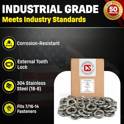 Image of Stainless 7 /16-14 Lock Washer, 304 Stainless Steel, 50 Pieces (7 /16-14 Lock Washer)