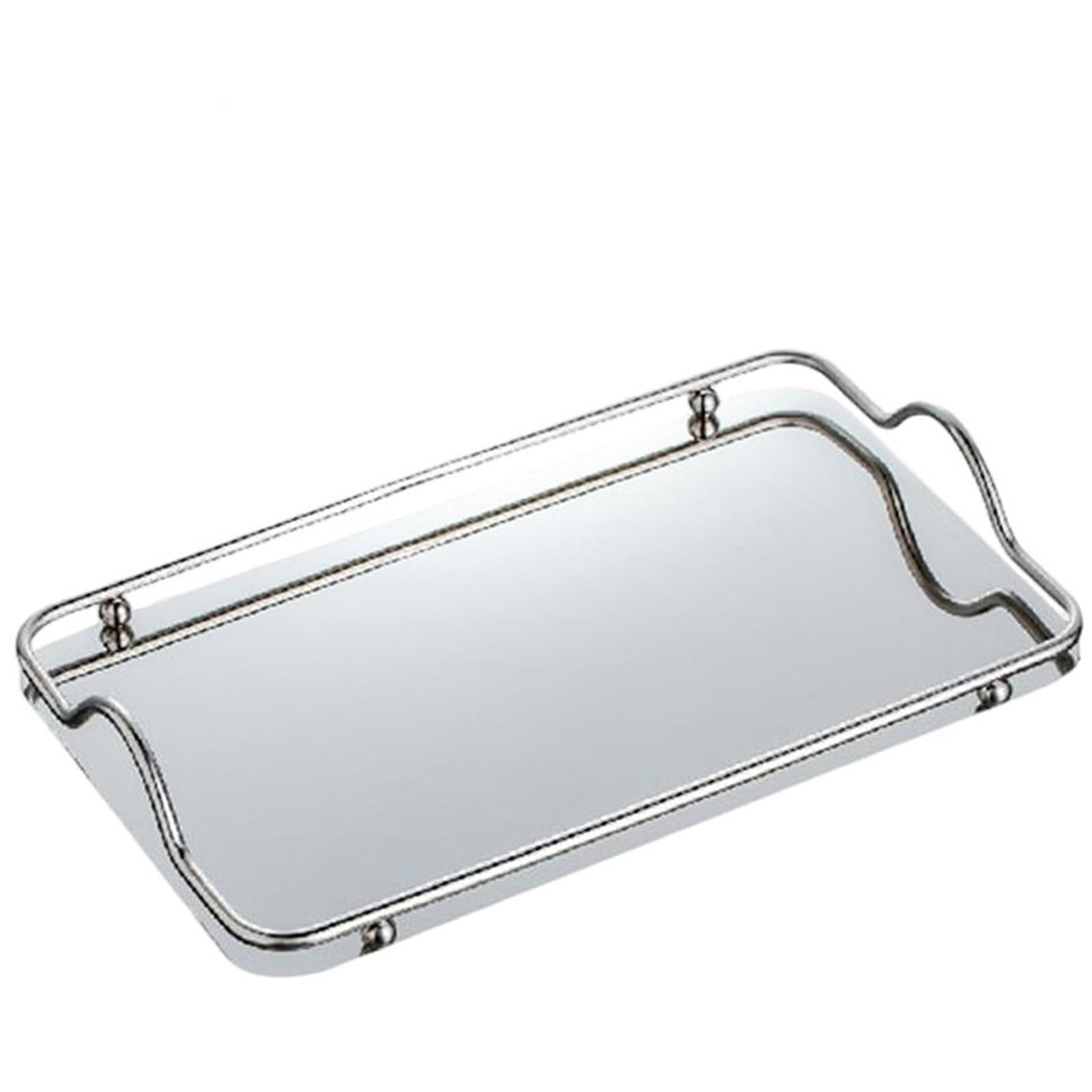 Bandeja Rectangular para Servir Frutas, decoración del hogar, postres, Dulces, Joyas, Bandeja para tocador, baño y hogar (Plata)