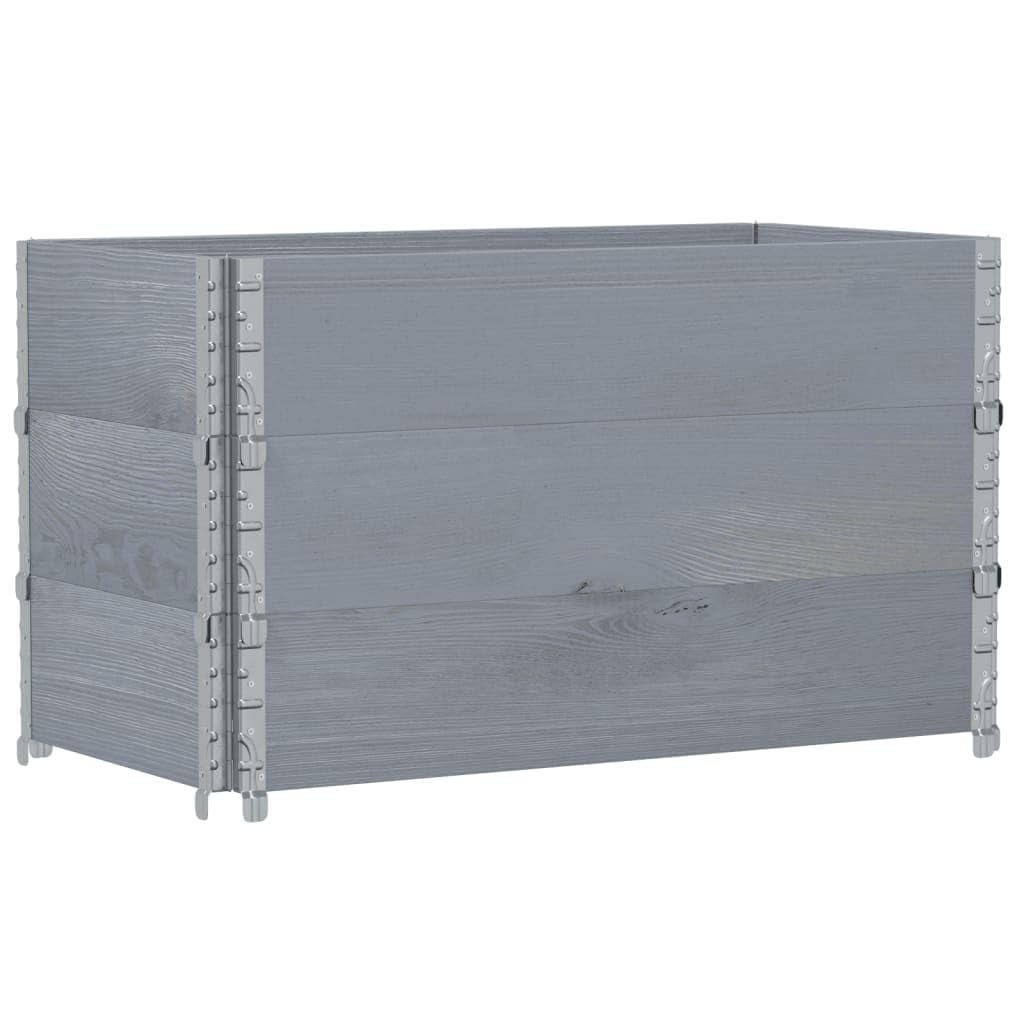 Paretali per Pallet 3pz Grigi 100x50cm Legno Massello di Pino, Commercio e Industria,Movimentazione di Materiali,Pianali di carico e Pallet, 20.4kg-3295372