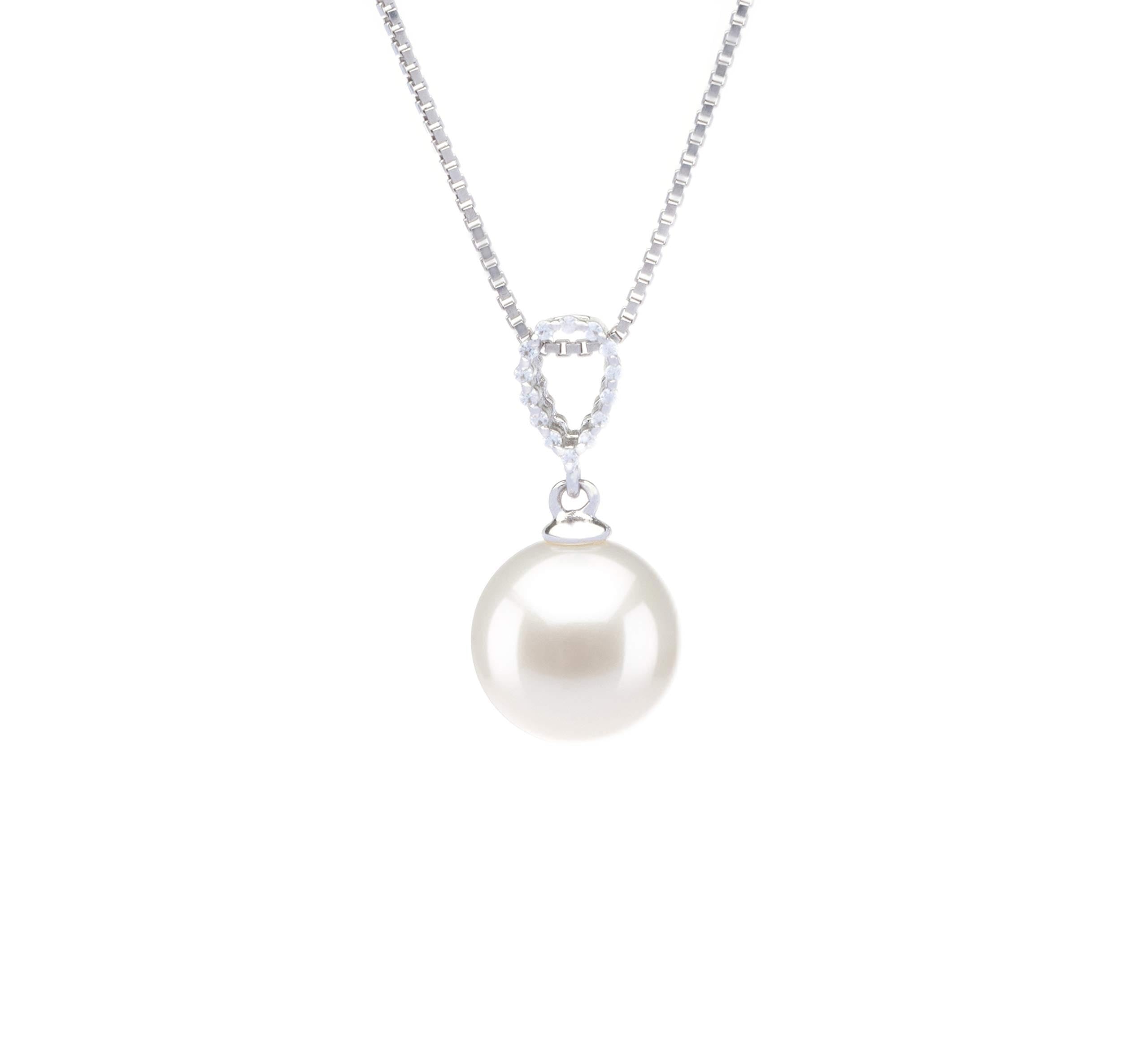 Karen White 9-10mm AAAA Quality Freshwater 925 Sterling Silver Cultured Pearl Pendant For Women