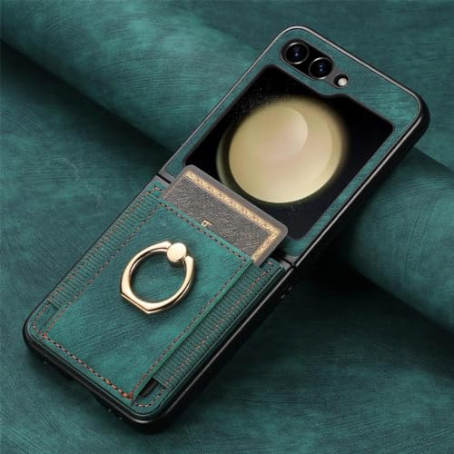 Housse protection cuir Samsung Z Flip 5 finition premium couleur verte