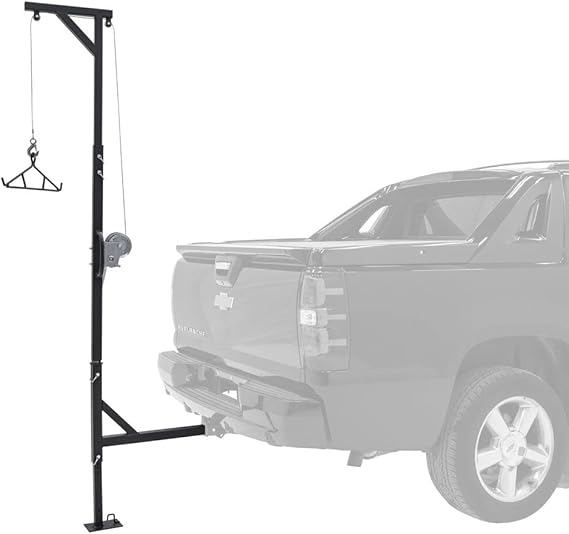 Kill Shot Big Game 360 Degree Swivel Hitch Mounted 500 lb Winch Deer Hoist with Lift Gambrel