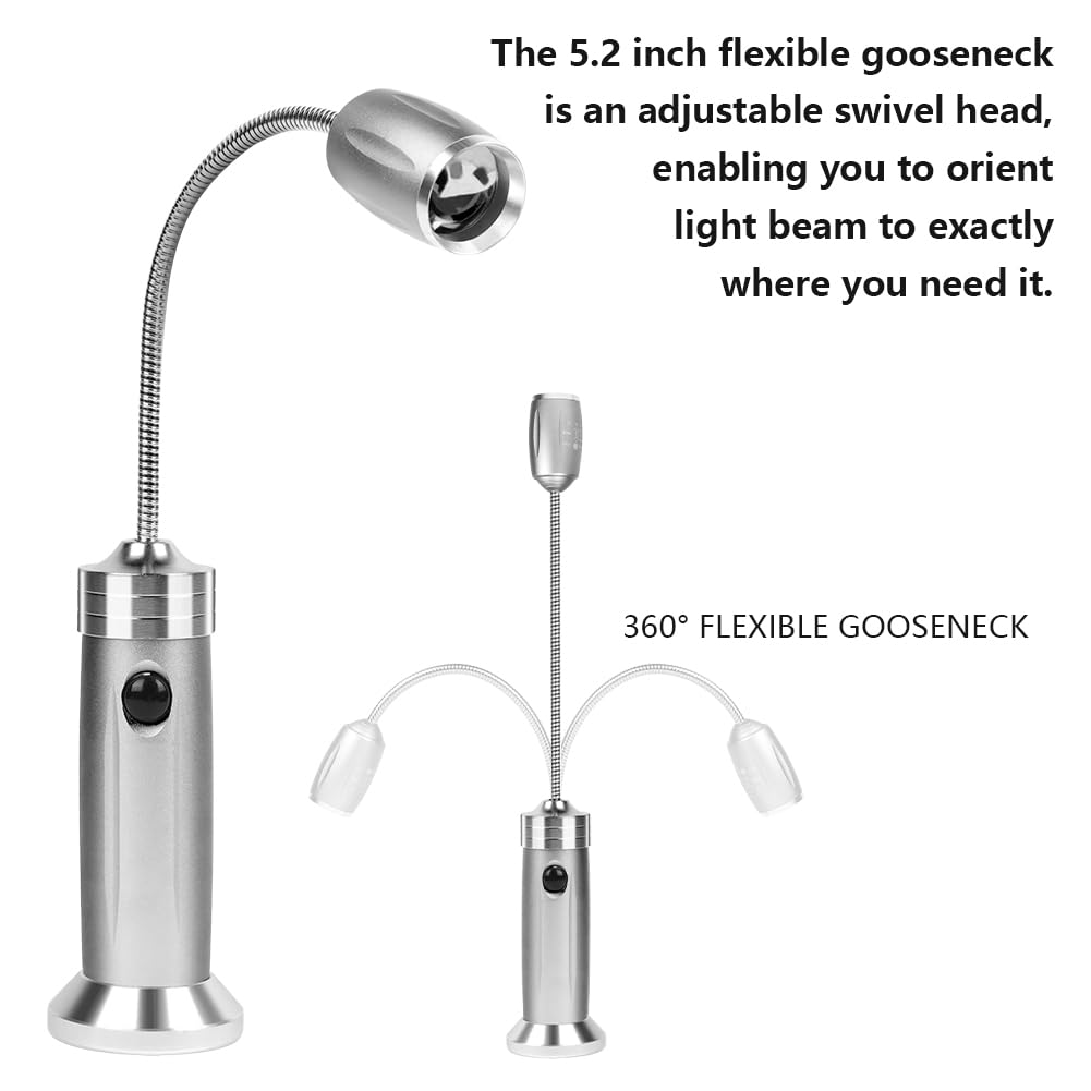 2PCS Luz de Parrilla, Luz de Parrilla Accesorios Barbacoa, LED Luz de Parrilla Magnética, con Caja de Almacenamiento, para Parrilla, Camping, Taller, Garaje（Modelo Telescópico）