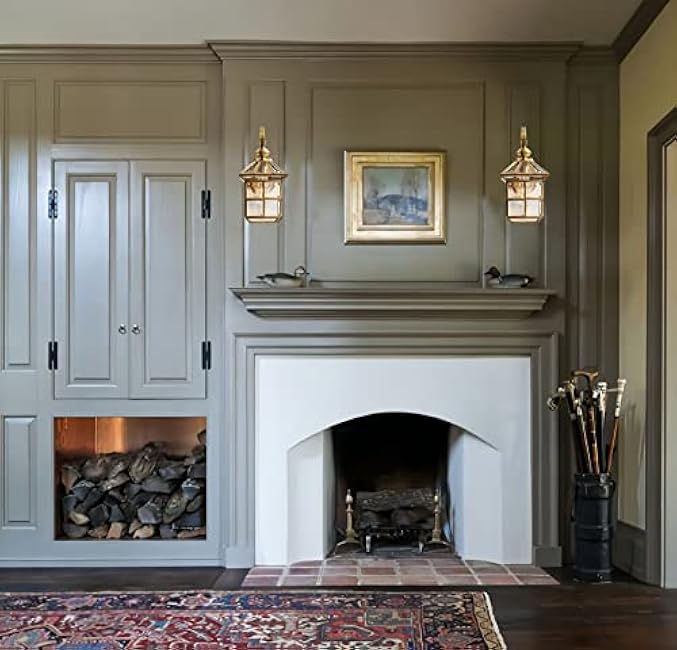 Milaii Copper Brass Outdoor Wall Lights,13.4 Exterior Lantern Light Fixture Waterproof Anti-Rust Wall Mount Lamp with Clear Glass E26 Socket Porch Light for Garage Entryway Patio Balcony