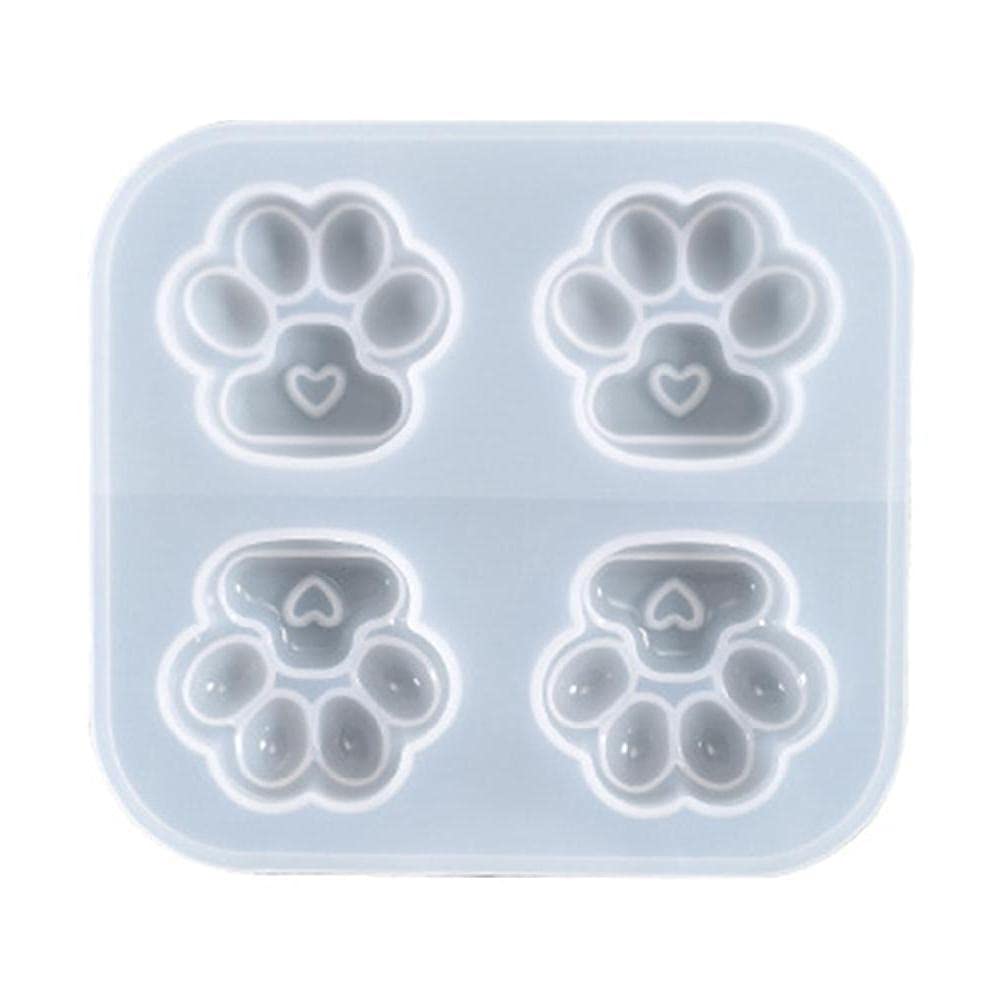 Oyrcvweuy DIY Love Cat Paw Silicone Epoxy Mold DIY Keychain Pendant Jewelry Crafting Mould for Valentine Love Gift Craft epoxy resin keychain molds silicone