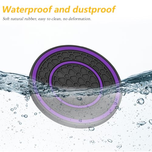 Image of Osilly Car Coasters for Cup Holder, 2.75 Inch No-Slip Anti Dust Insert Coaster, Universal Auto Waterproof Coasters Silicon Insulation Cup Mats for Woman Man, Suit for Vehicle (Black /Purple, 4PCS)