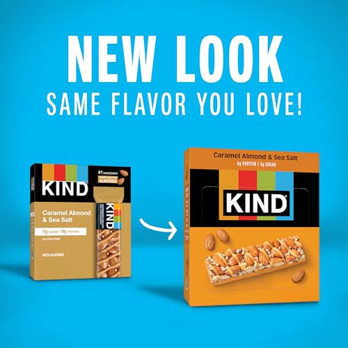 KIND Healthy Snacks Bars, Caramel Almond & Sea Salt, Gluten Free, Low Sugar, High Fiber Snacks, 6g Protein, 24 Count - image 7