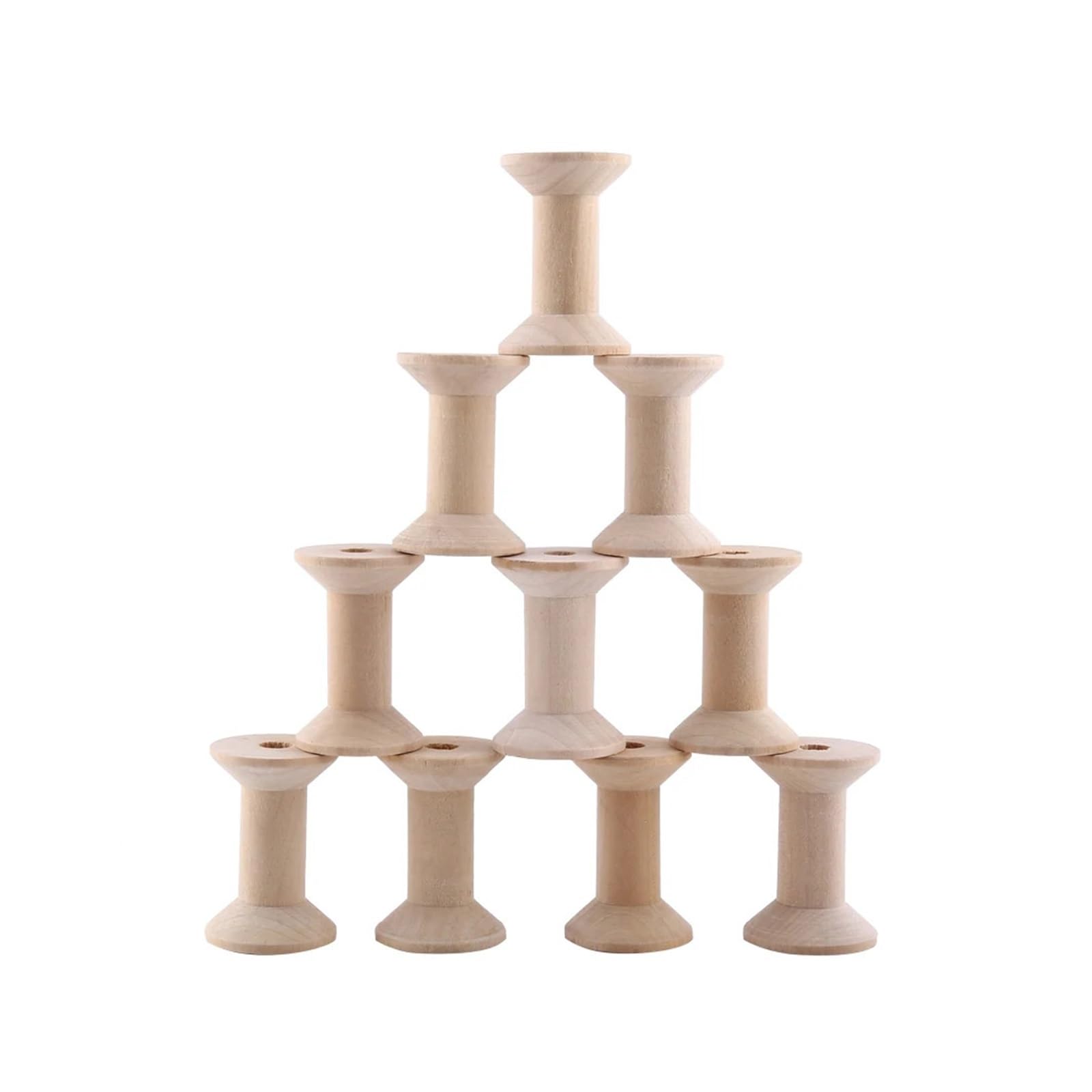 10 Uds. Carretes de hilo vacíos madera, Color Natural, bobinas alambre costura 47mm x 31mm