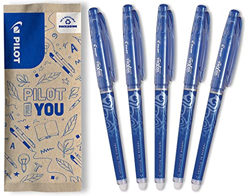 PILOT - Lot de 5 FriXion Point - Roller Effaçable - Bleu - Pointe Fine, Bleu, 5 Unité (Lot de 1)