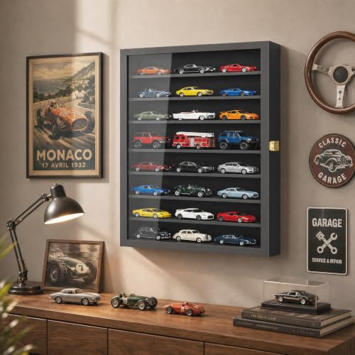 Image of TJ.MOREE 1 /43 Scale Model Car Display Case Diecast Car Model Toy for Wall