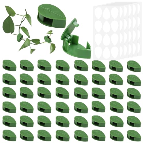 50 Stück Pflanzenhalter Wand,Kletterpflanzen Befestigung, Selbstklebende Rankhilfe Zimmerpflanzen,unsichtbare Selbstklebende klebrige Acrylhalterun für Gartenarbeit Pflanzenstützung