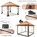 OUTDOOR LIVING SUNTIME 12x12 Outdoor Pop Up Gazebo Canopy with Netting and Solar LED Light for Parties and Outdoor Activities