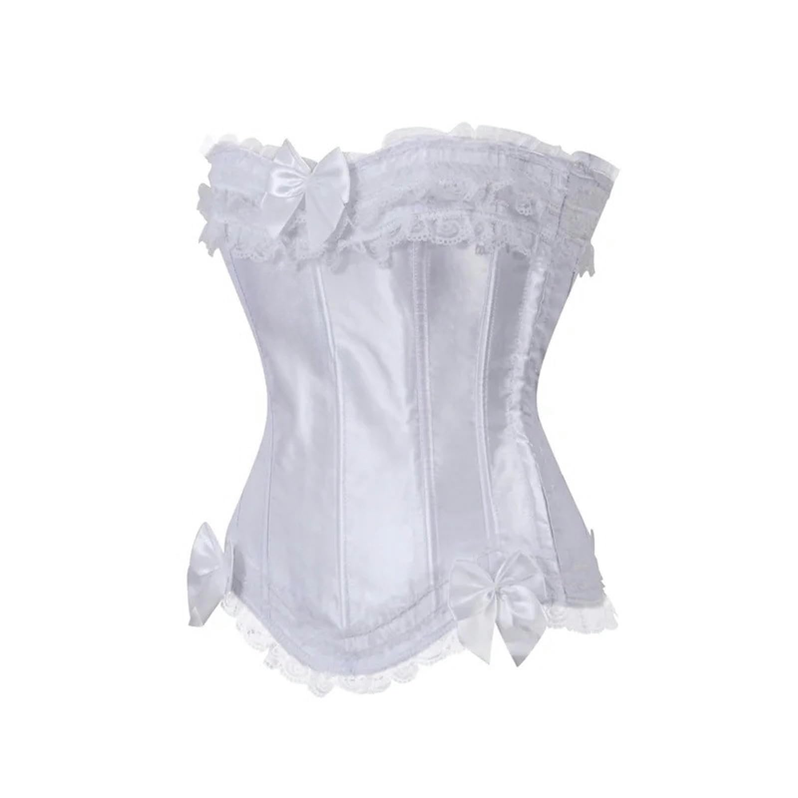 HAAR Top Bustier Aderente Corset Top Bustier Plus Size Overbust Zip Per Le Donne Shaper Gothic Satin Lace Up