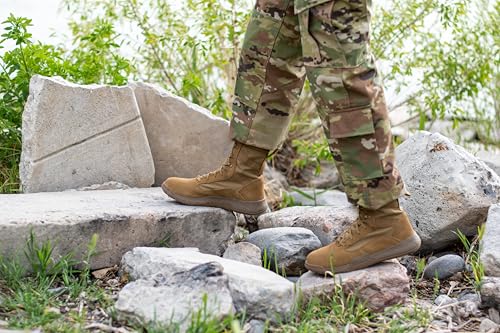 Belleville TR501 8 Inch AMRAP Athletic Training & Military Boots for Men - Air Force/Army Boots OCP ACU - Cattlehide Leather - PT Traction Rubber Outsole - Berry Compliant - Coyote2