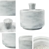 Vista 7 de Salero de mármol con tapa, recipiente de piedra blanca para sal o pimienta, recipiente en forma de cerdo