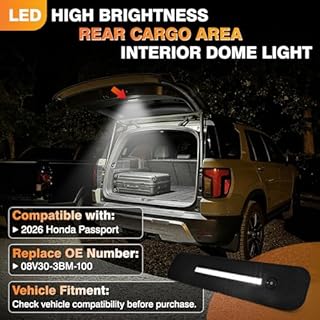 Turvysen Accessories for Honda Passport 2026 Rear Tailgate Cargo Light Assembly, Rear Cargo Area Interior Dome Light Replacement, Bright LED Utility Lamp OEM Replace 08V30-3BM-100