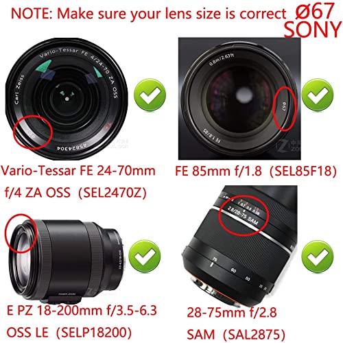 Image of MOSTOS - 67mm Hood for Sony FE 85mm f /1.8 (Not for FE 85mm f /1.4 GM),E 70-350mm f /4.5-6.3 G OSS Lens and Other Lenses with 67mm Filter Thread