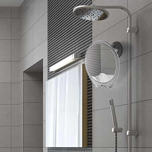 Probeautify 5X Magnifying Fogless Shower Mirror - Strong Suction, Razor Holder & 360 Degree Rotation Shower Shaving Mirror - Fog Free Mirror For Shower & Shaving Mirror - Men & Women #TOP5