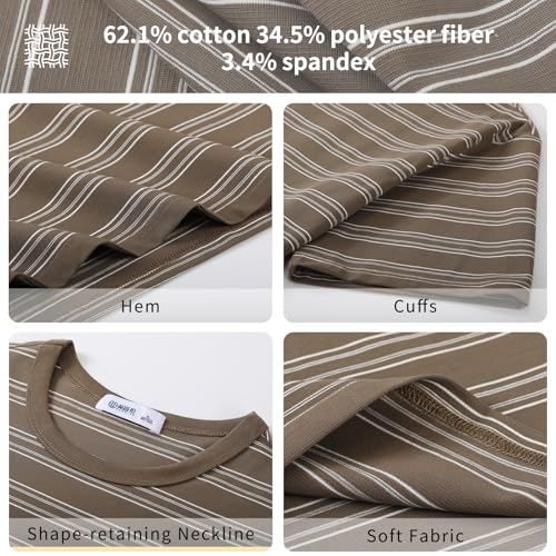 Men's Stripe Short Sleeve T-Shirt Mens Classic Casual Stripe Loose Shirts4