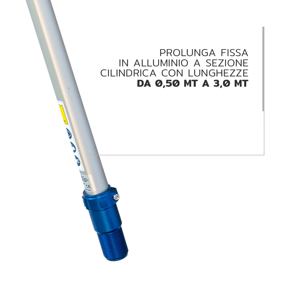 PATERLINI Svettatoio Potatura Rami Alti - Troncarami con Lama Uncinata o Lama Dritta - Forbicioni Pneumatici con Asta Fissa - Potatore Professionale, Cesoie per Rami (Lama Uncinata, Asta 3MT)