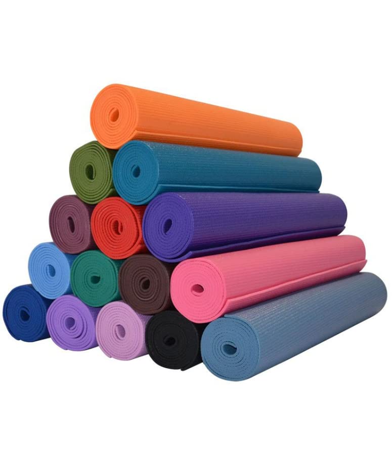 YOGA MAT/Non-Skid Yoga Mat for Asana, Exercise or Meditation for men & women. (Random Color) (4MM)-image-37