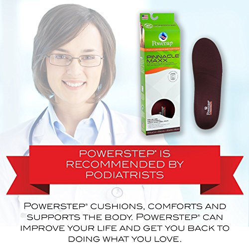 Powerstep Pinnacle Maxx Insoles - Over-Pronation Corrective Orthotic Inserts For Maximum Stability - Plantar Fasciitis Relief, Heel & Foot Pain Relief & Arch Support Insoles (M 7-7.5, F 9-9.5) #TOP6