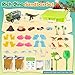 FRUSE Dinosaur Sensory Bin Toys,Play Sand Art Kit with 2.2lbs Sensory Play Sand,Glow in The Dark Dinosaurs,Dino Magnifying Glass and Sandbox,Learning Toys for Kids Ages 3 4 5 6 7 8