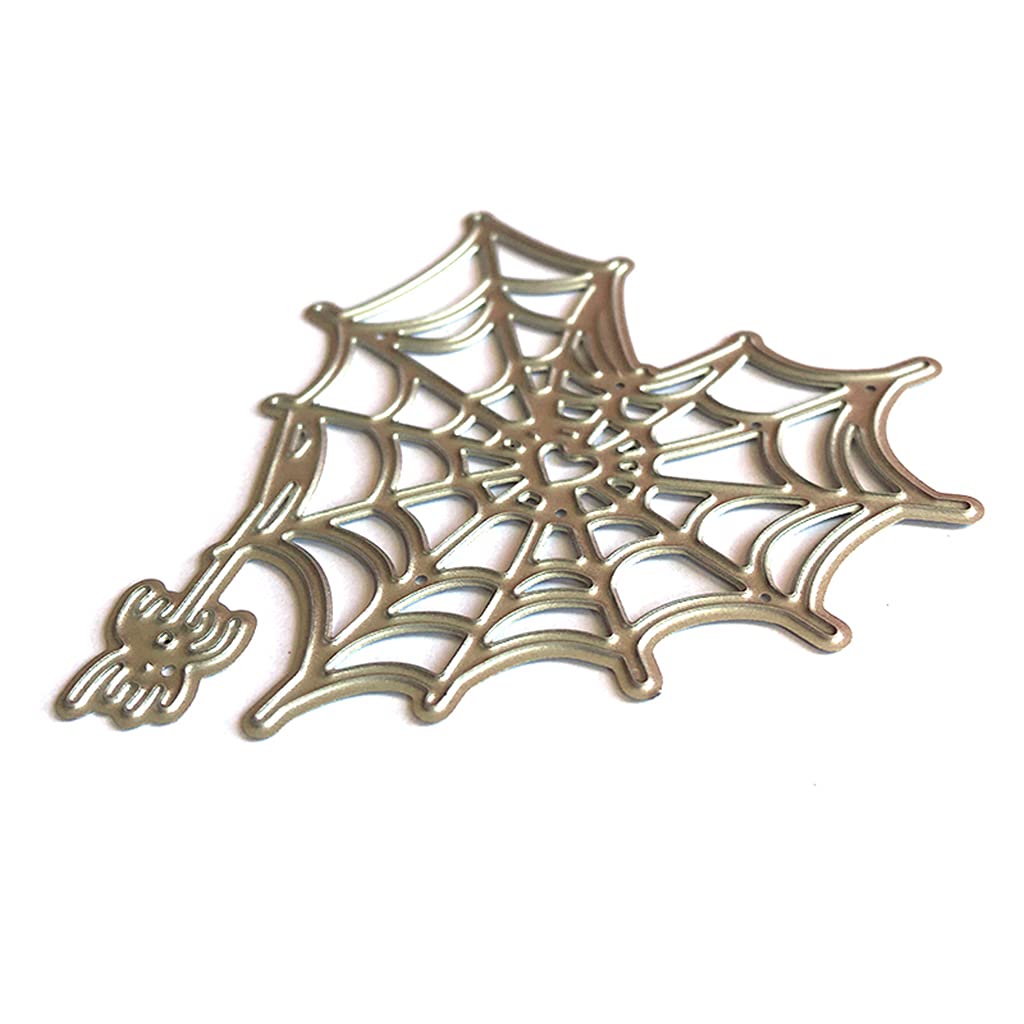 Yhplxyuus Halloween Heart Spiderweb Metal Cutting Dies Stencil Scrapbooking Album Paper Card Template Mold Embossing Craft Decoration Metal Cutting Dies for Card Making