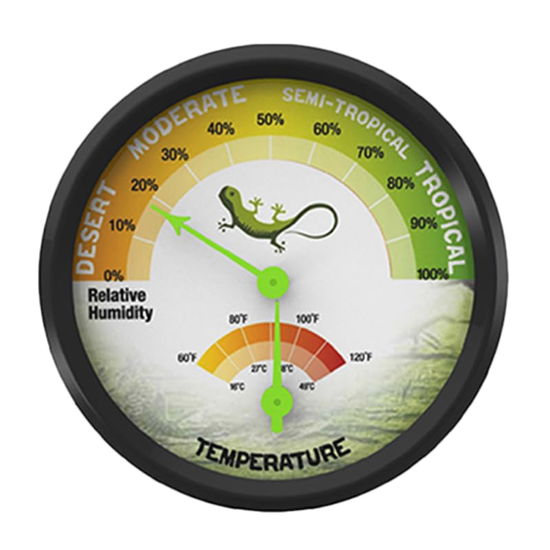 SHINEOFI Termómetro Para Terrario De Reptiles Dual Higrotermógrafo Analógico Sin Batería Medidor Preciso De Temperatura Y Humedad Para Cajas De Geckos Y Tortugas Uso En Criaderos Y Espacios Interiores