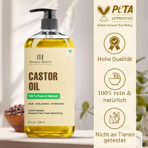 Botanic Hearth Rizinusöl 100% Rein kaltgepresst 236 ml – Ansicht 6