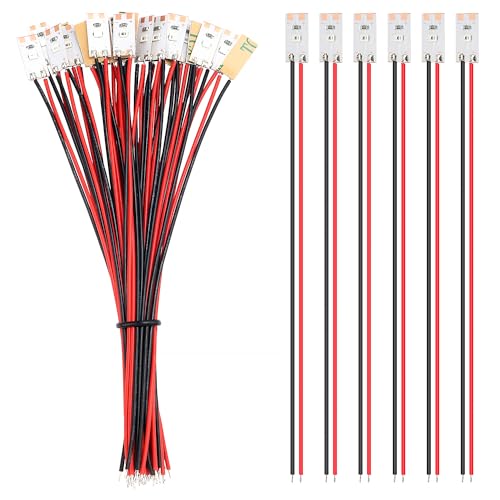 YIXISI 25 Stuks 17mm Voorbedrade Strip LED, 12V - 18V LED Strip Licht, 2835 SMD LED Licht, Rood